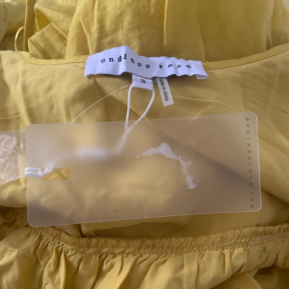 Endless Rose yellow button detail tiered maxi dress size small NWT - Picture 5 of 6